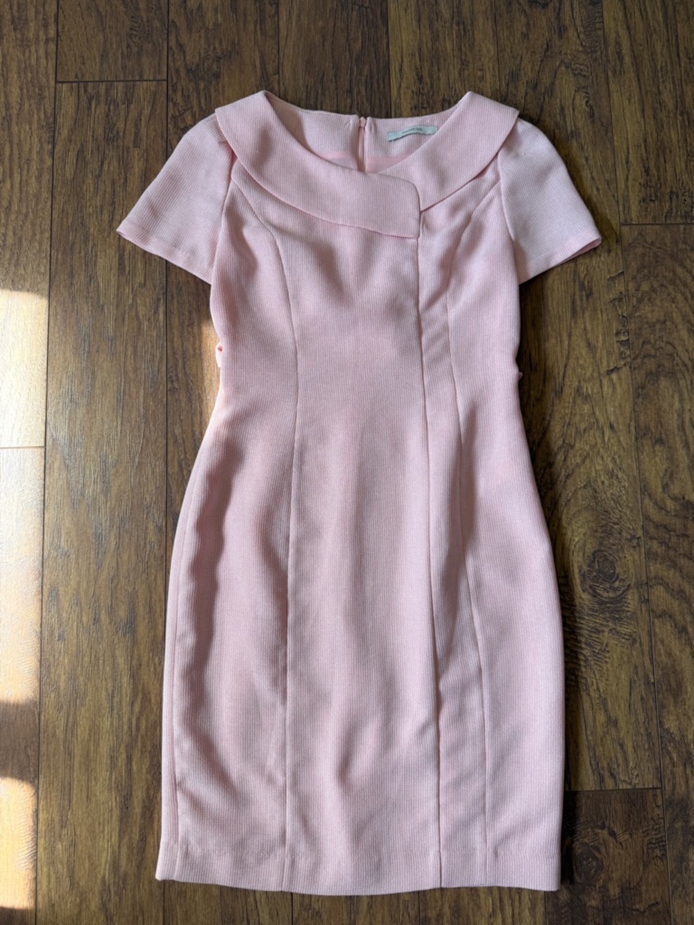 Kenneth Lady Korean Brand Pink Sheath Formal Midi Dress XS S